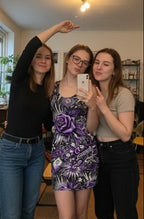 Midrave Black and Purple Bodycon Punk Rave Dress - Midrave